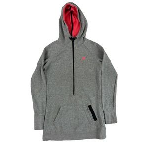 Nike Sportswear Women Long Sleeve‎ Half Zip Gray Long Pullover Sweater Size M